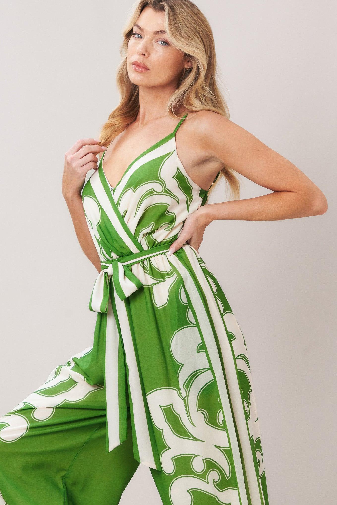 PALAZZO MUSE GREEN JUMPSUIT