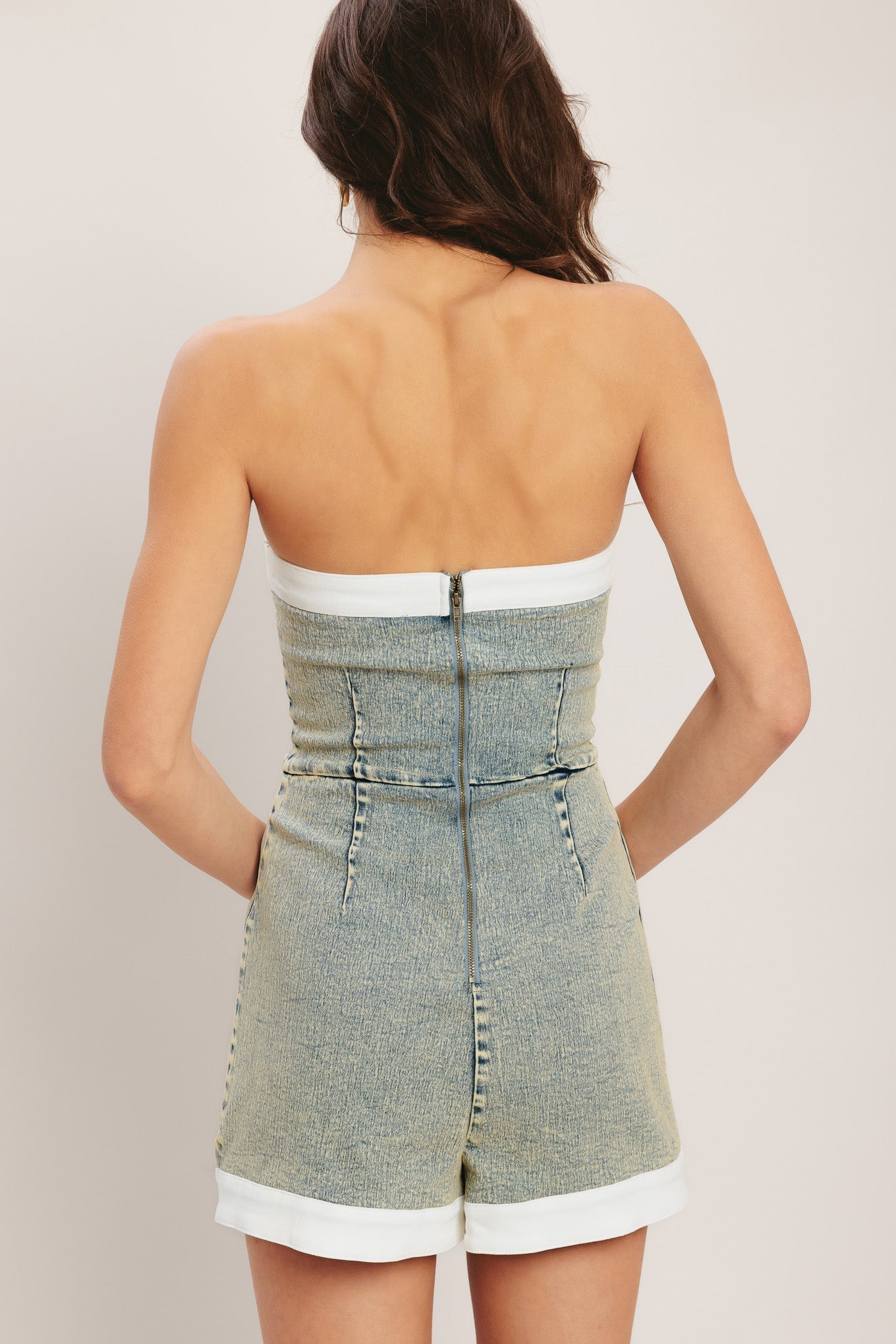 YACHT CLUB ACID WASHED SKORT ROMPER