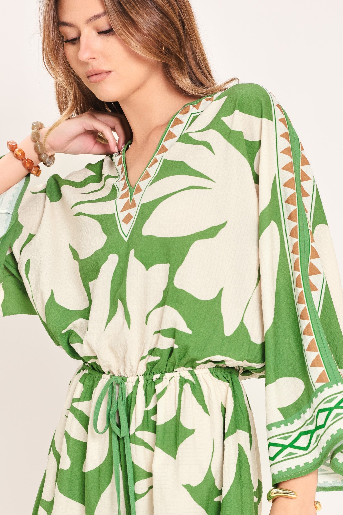 VACATION MODE ROMPER - GREEN MULTI