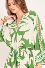 VACATION MODE ROMPER - GREEN MULTI