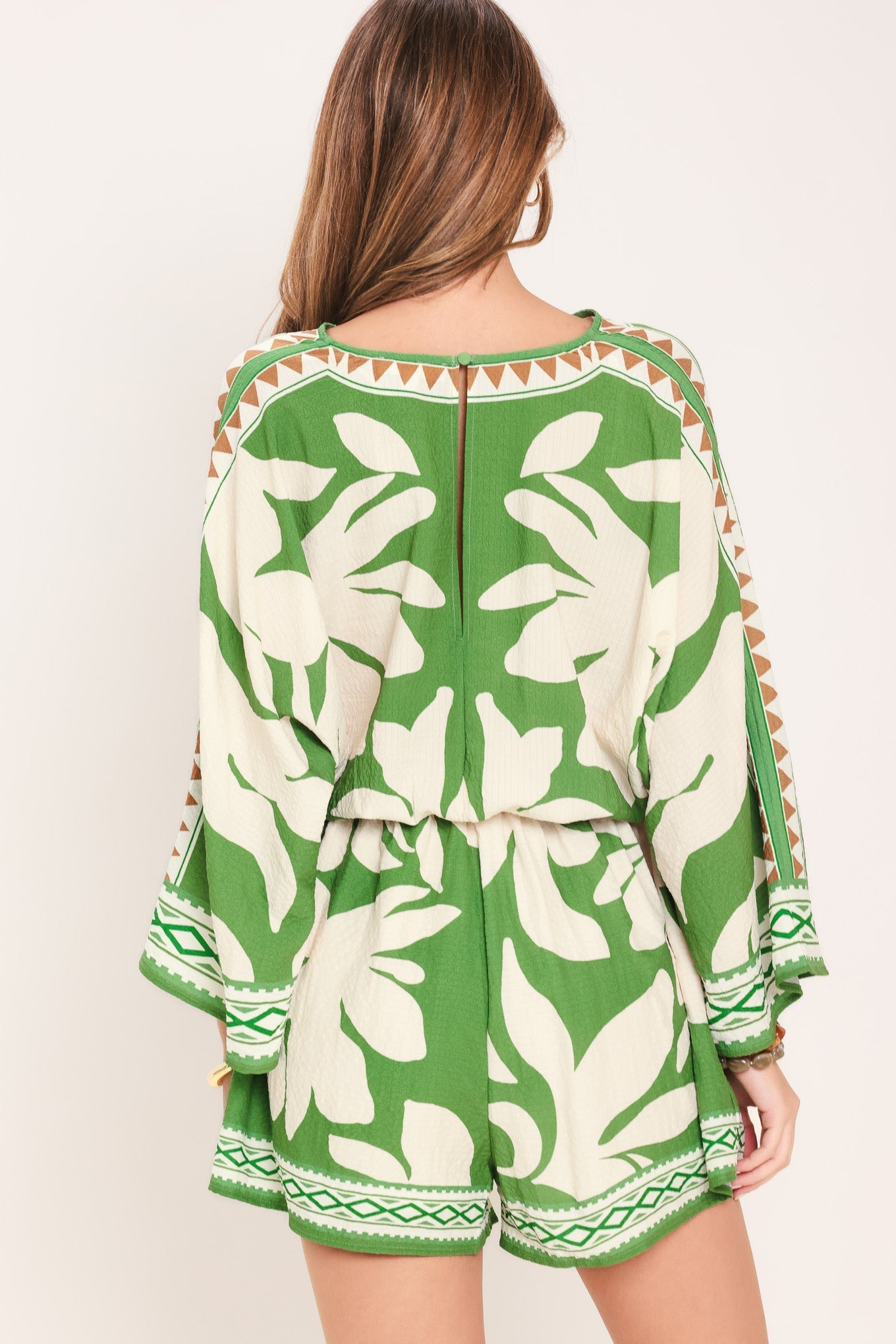 VACATION MODE ROMPER - GREEN MULTI