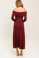 RUSTIC RETREAT - OFF THE SHOULDER SWEATER DRESS
