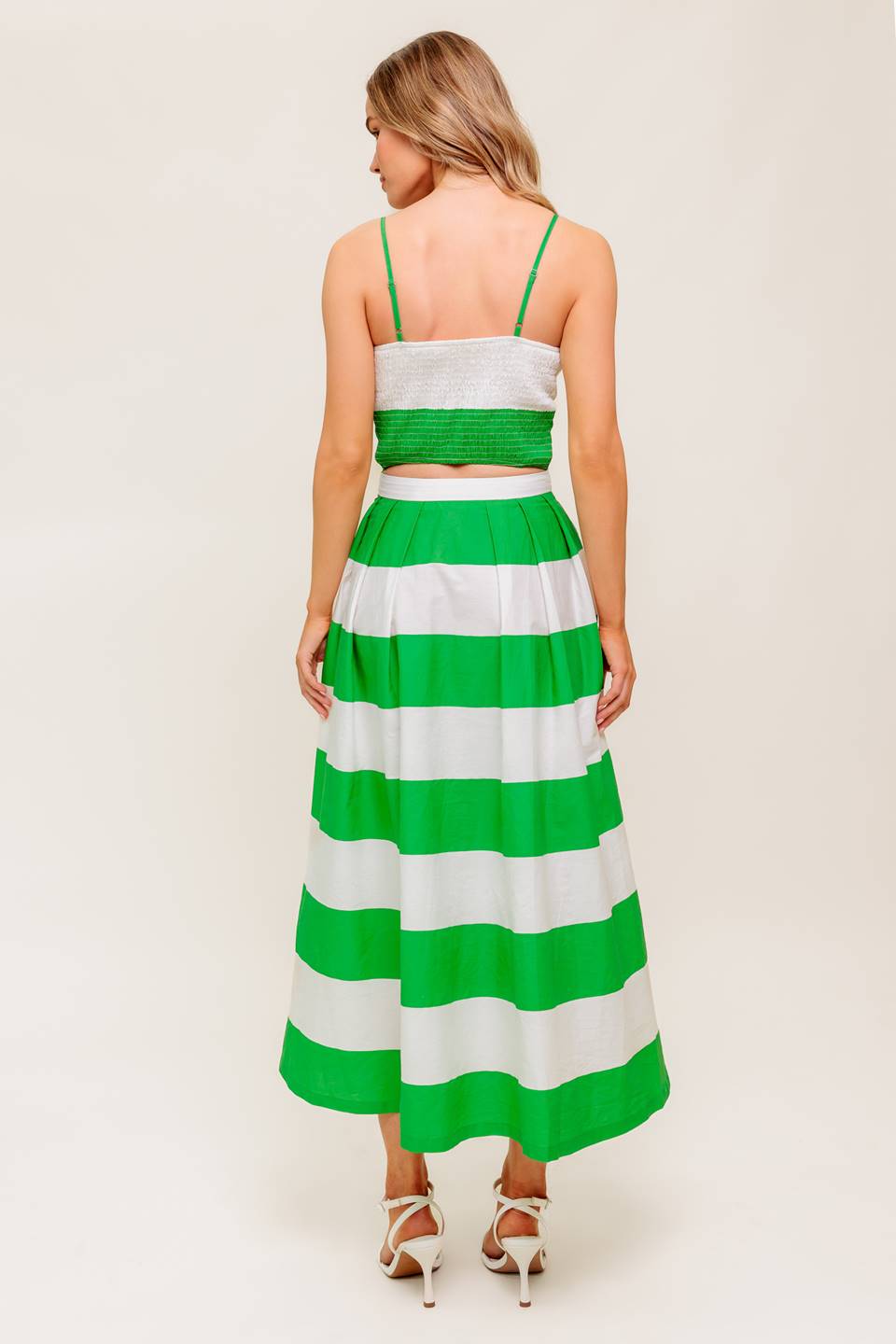 ENDLESS FLAIR TOP & SKIRT SET - GREEN
