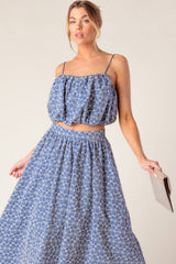 THE BEAUTY OF NOW TOP & SKIRT SET - CHAMBRAY