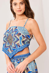 AZURE MANDALA SCARF TOP & PANT SET