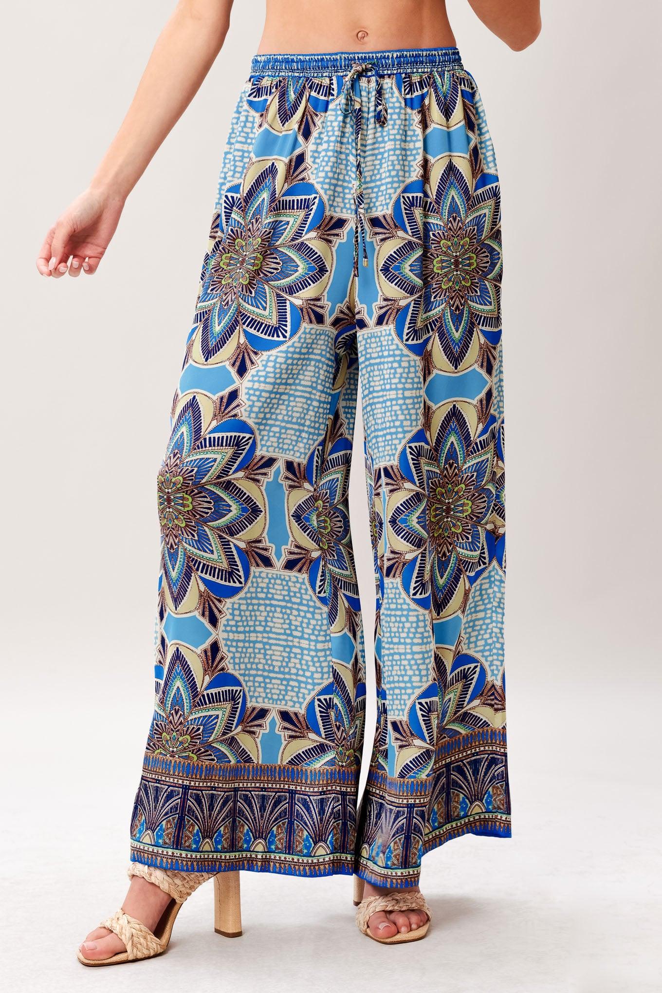 AZURE MANDALA SCARF TOP & PANT SET