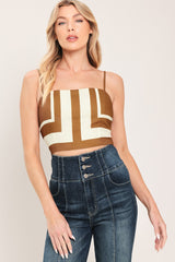 LUXE COAST BROWN & IVORY TOP & PANT SET