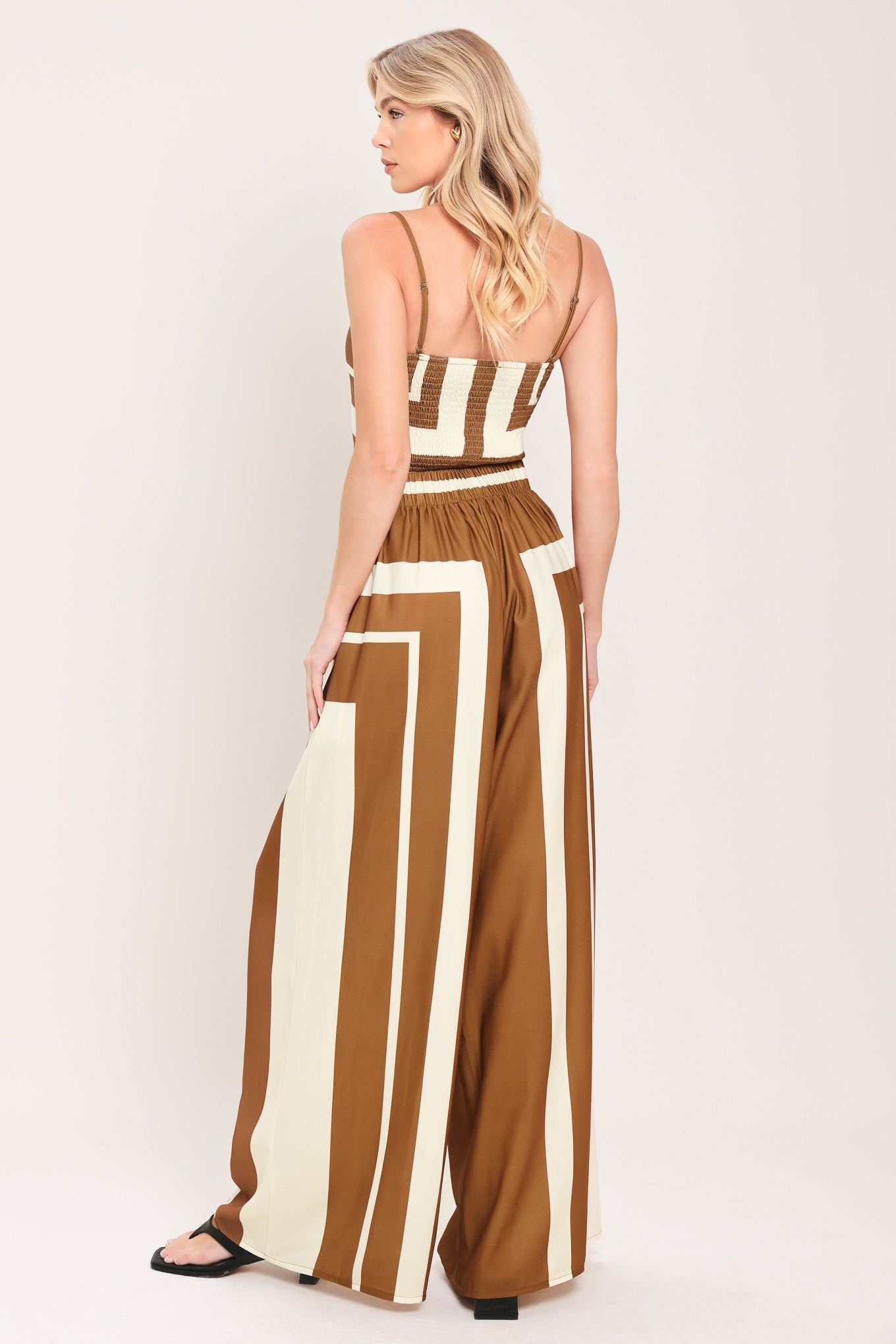LUXE COAST BROWN & IVORY TOP & PANT SET