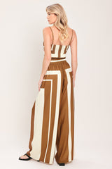 LUXE COAST BROWN & IVORY TOP & PANT SET