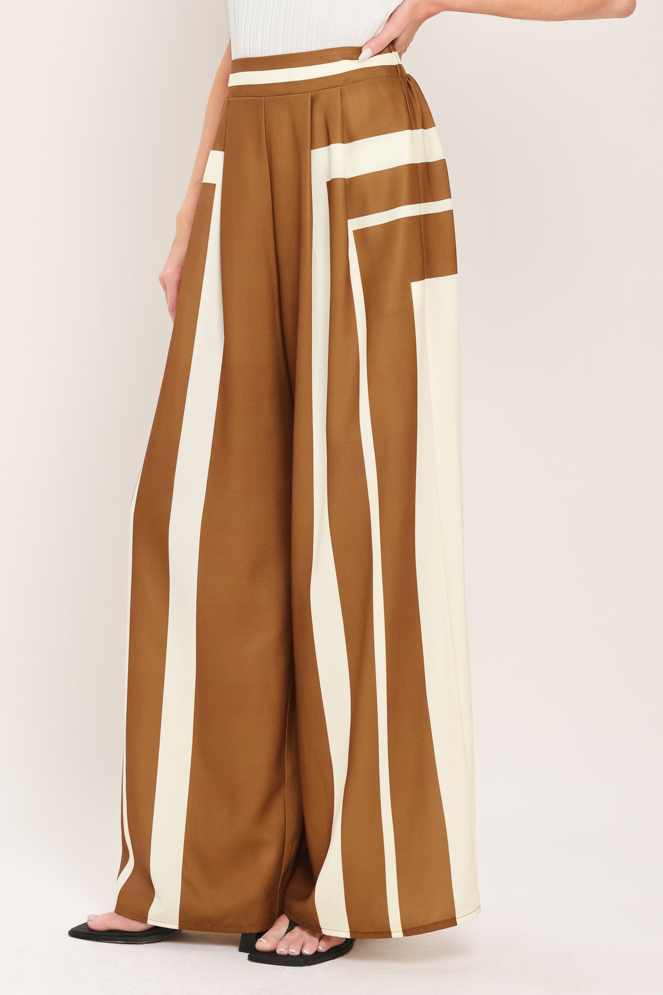 LUXE COAST BROWN & IVORY TOP & PANT SET