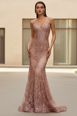 Lyra Gown - Mocha Gold - FITTED FLORAL GLITTER PRINT CORSET GOWN