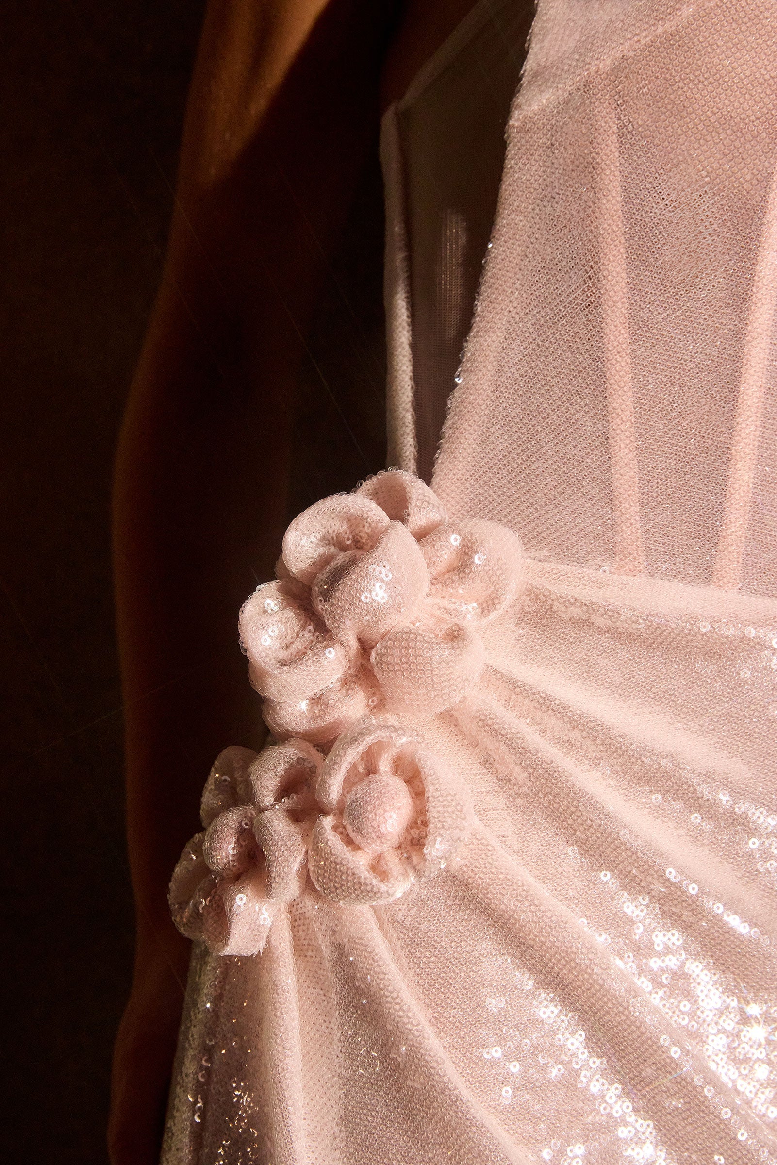 Vanya Gown - Rosette Sequin Evening Dress & Choker