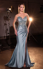 PETRA GOWN - STRUCTURED BODICE WITH PLEATED DETAIL