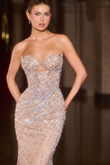 Keisha Gown - Keyhole Mermaid Dress With Lace Up Back