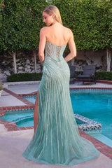 Rikki Gown - Strapless Mermaid Dress with Beaded Bodice