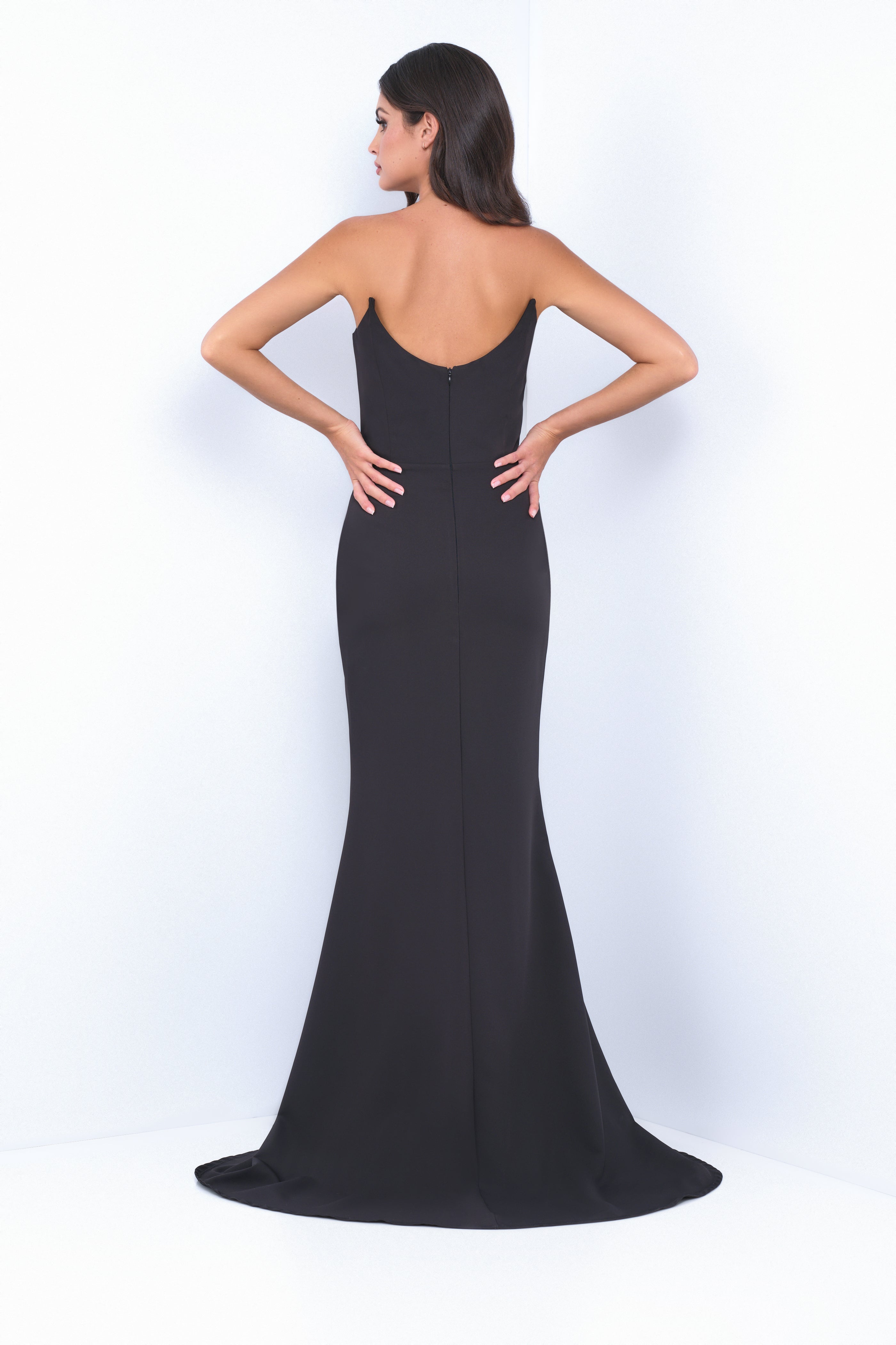 Daris Gown - Black - Cat-Eye Scoop Neckline Dress