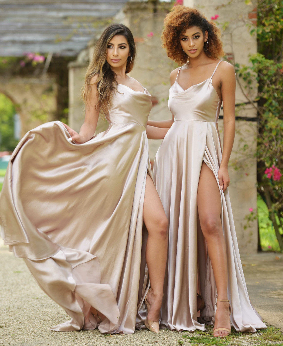 LOTTIE GOWN - SATIN A-LINE DRESS