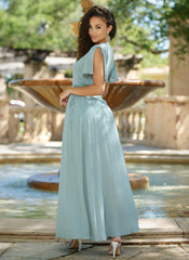 Size XS, Kari Wrap Maxi Dress - Smoky Blue - FINAL SALE