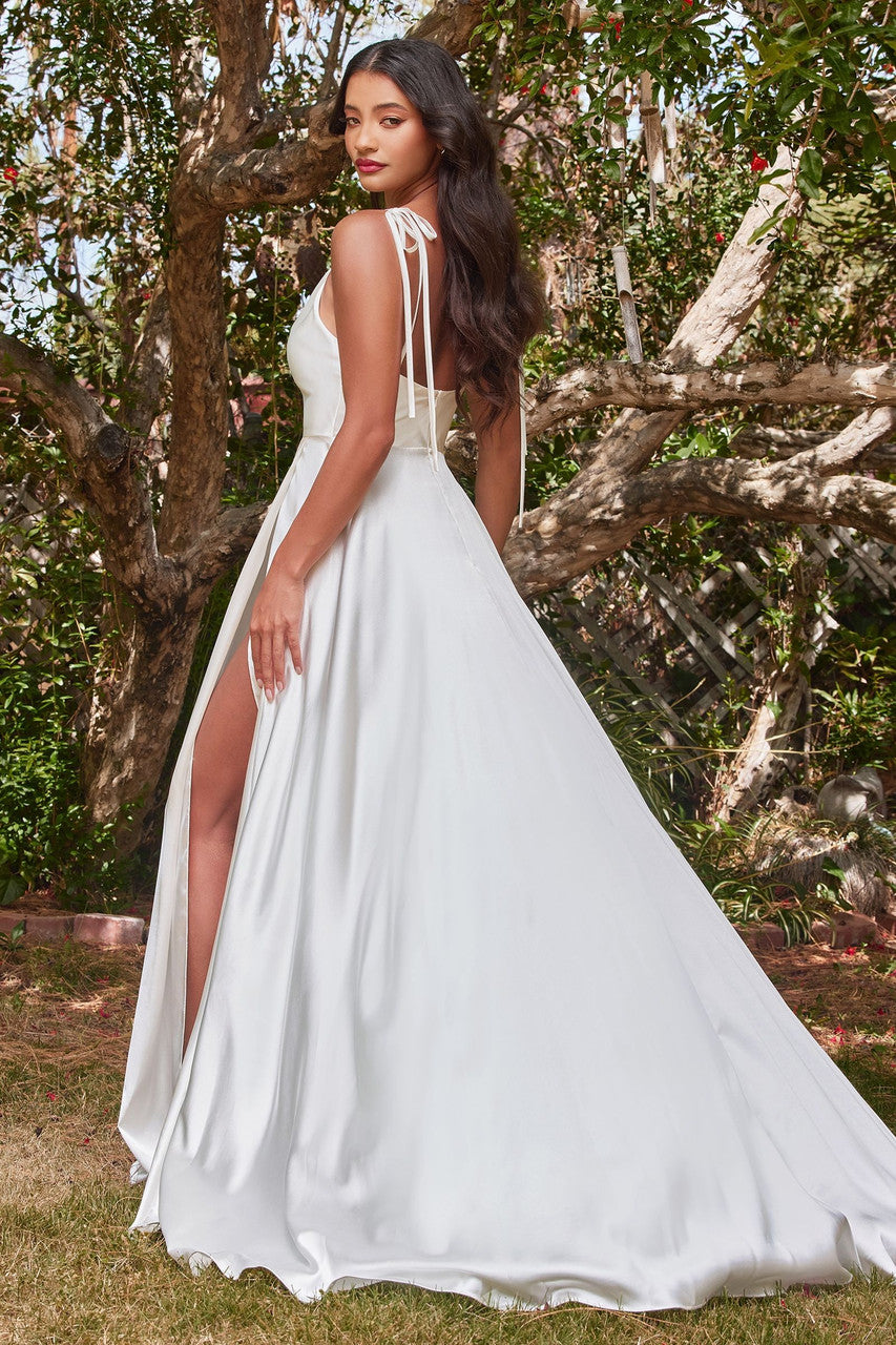 Lottie Gown - Off White - SATIN A-LINE DRESS