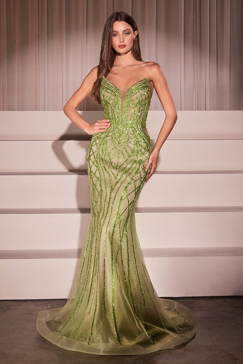 MAXWELL GOWN - CRYSTAL STRAPLESS EMBELLISHED MERMAID GOWN