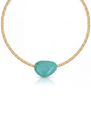 Beaded Turquoise Nugget Necklace