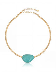 Beaded Turquoise Nugget Necklace
