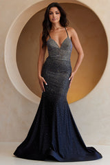 Novalee Gown - Black - Hot Stone Dress With Lace Up Back