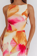 Laguna Maxi Dress - Orange Floral Print Dress