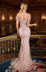 Aurelia Gown - Crystal and Pearl Embellished Mermaid Dress