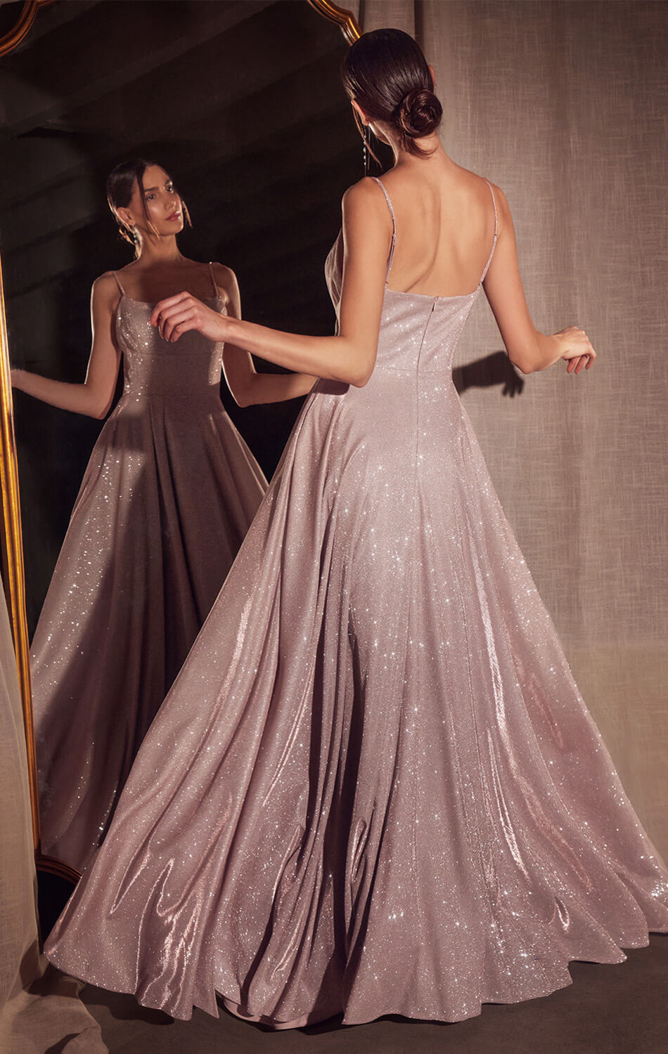 Eileen Gown - Elegant Shimmer Drape Formal Dress