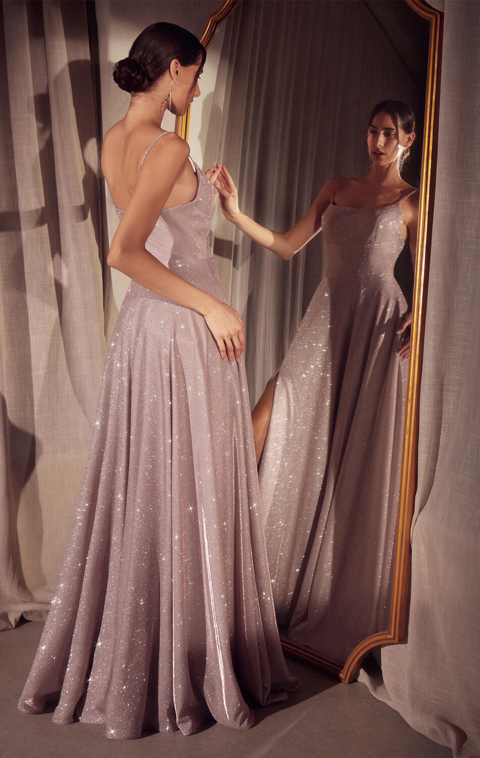 Eileen Gown - Elegant Shimmer Drape Formal Dress