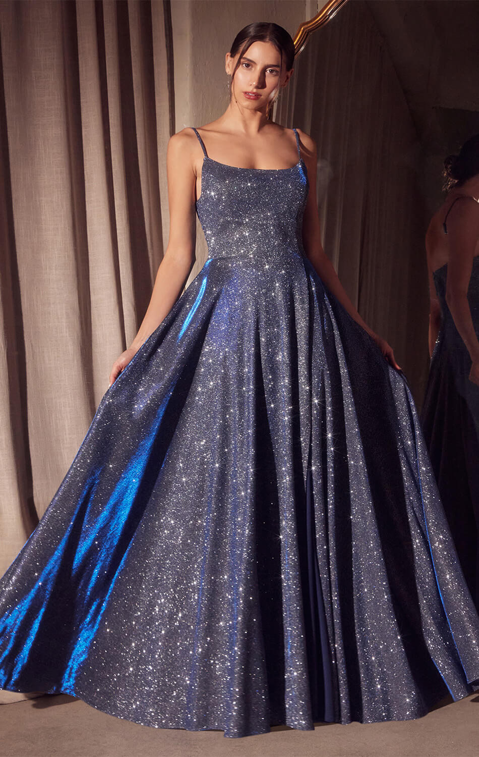 Eileen Gown - Elegant Shimmer Drape Formal Dress