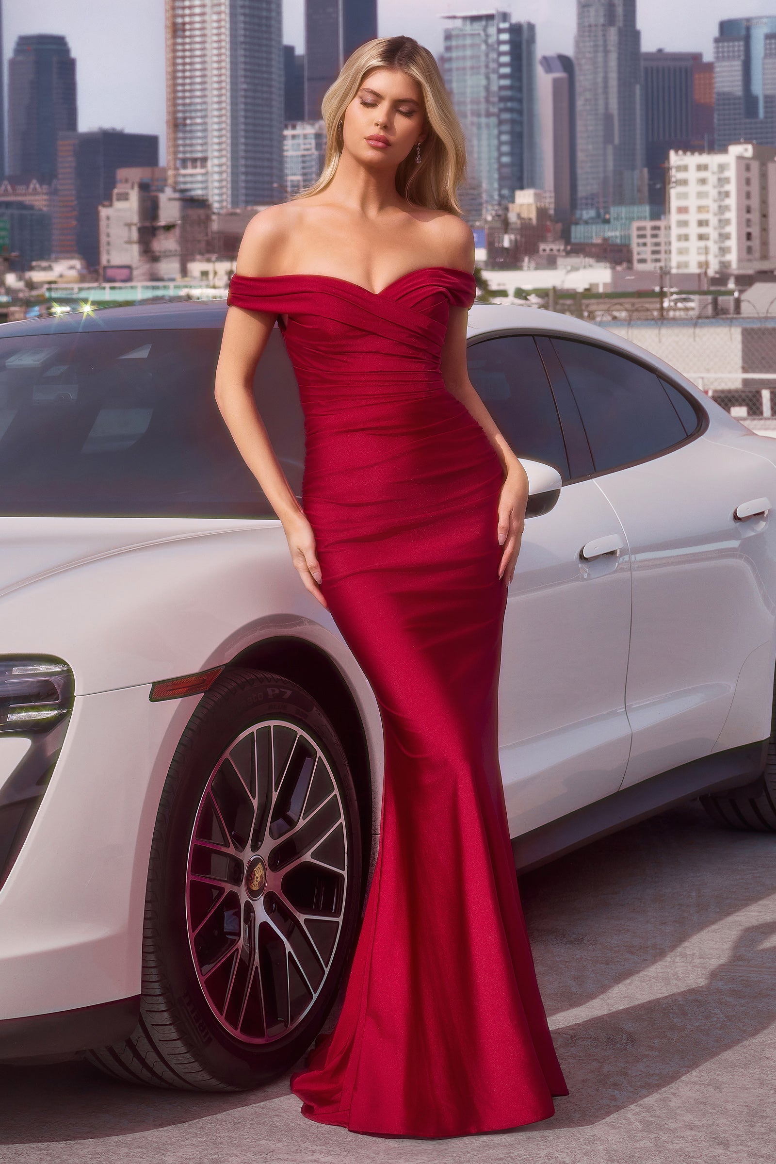Tinsley Gown - Stretch Off-the-Shoulder Dress