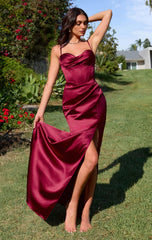 Liv Maxi Dress - Corset Style Long Satin Dress