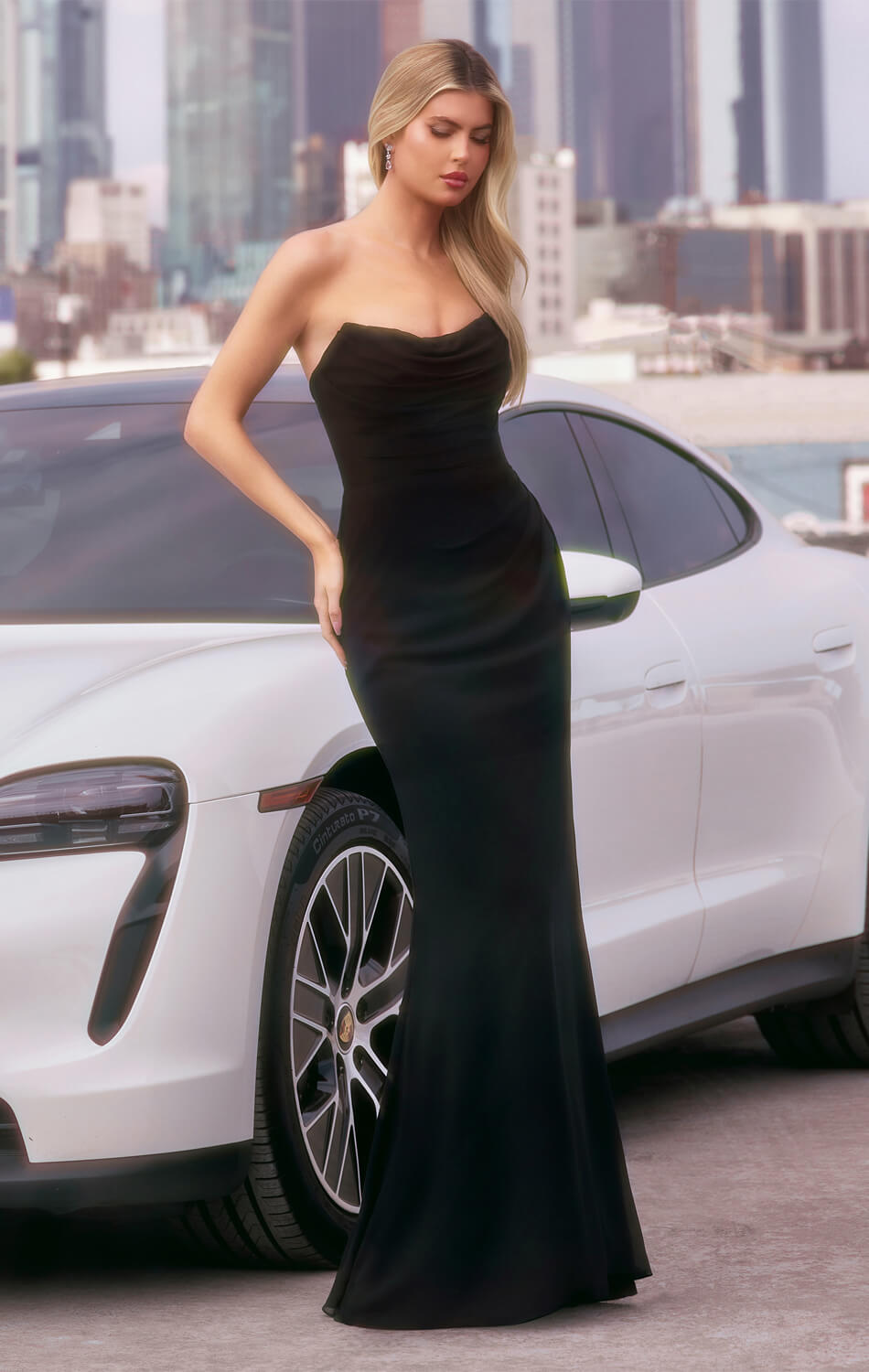 Haven Gown - Long Strapless Chiffon Dress