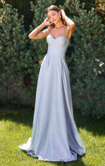 Krista Gown - Glitter Dusted A-line Bustier Dress