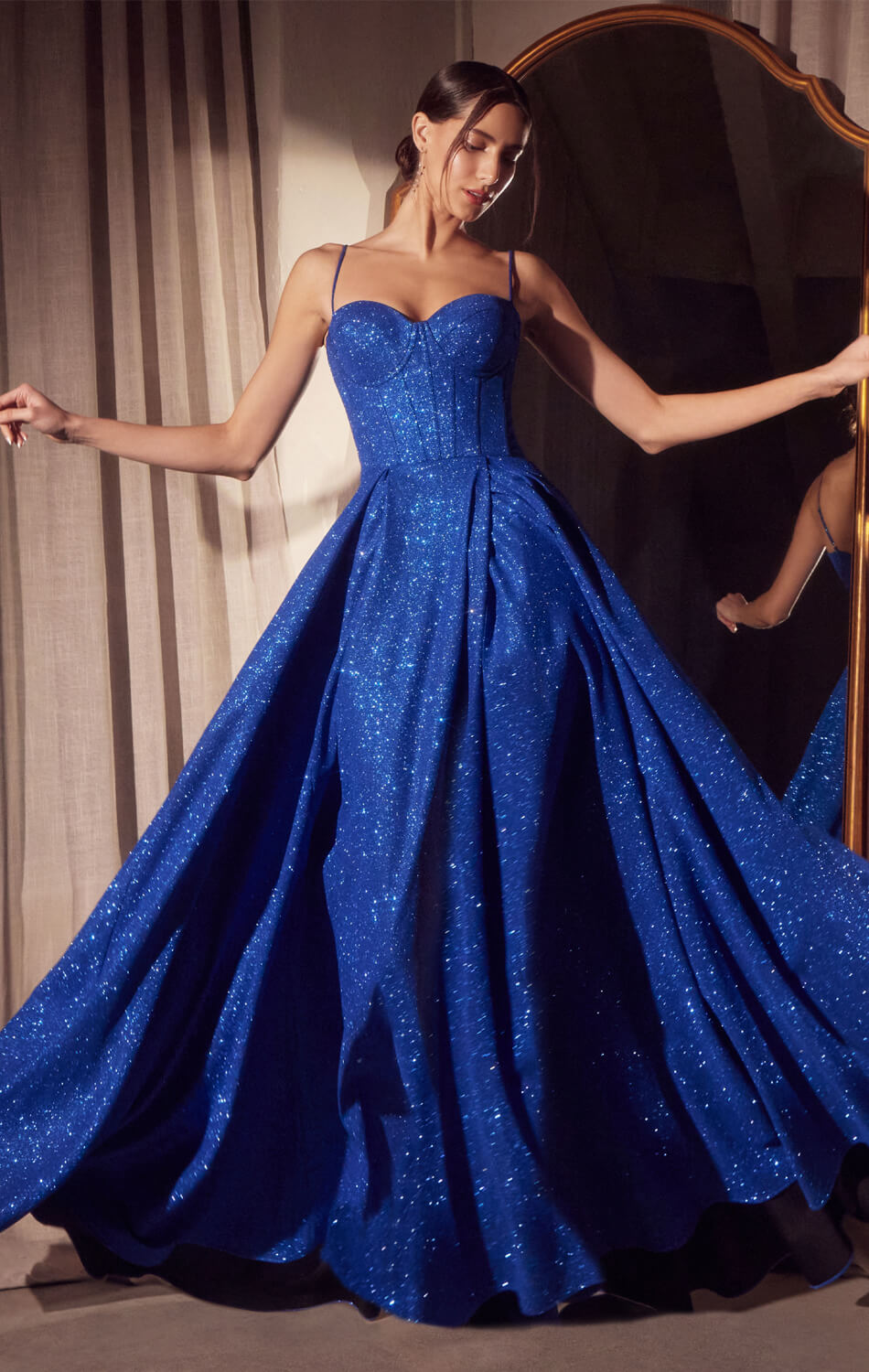 Krista Gown - Glitter Dusted A-line Bustier Dress