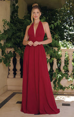 TARA GOWN - FLOWY CHIFFON HALTER DRESS