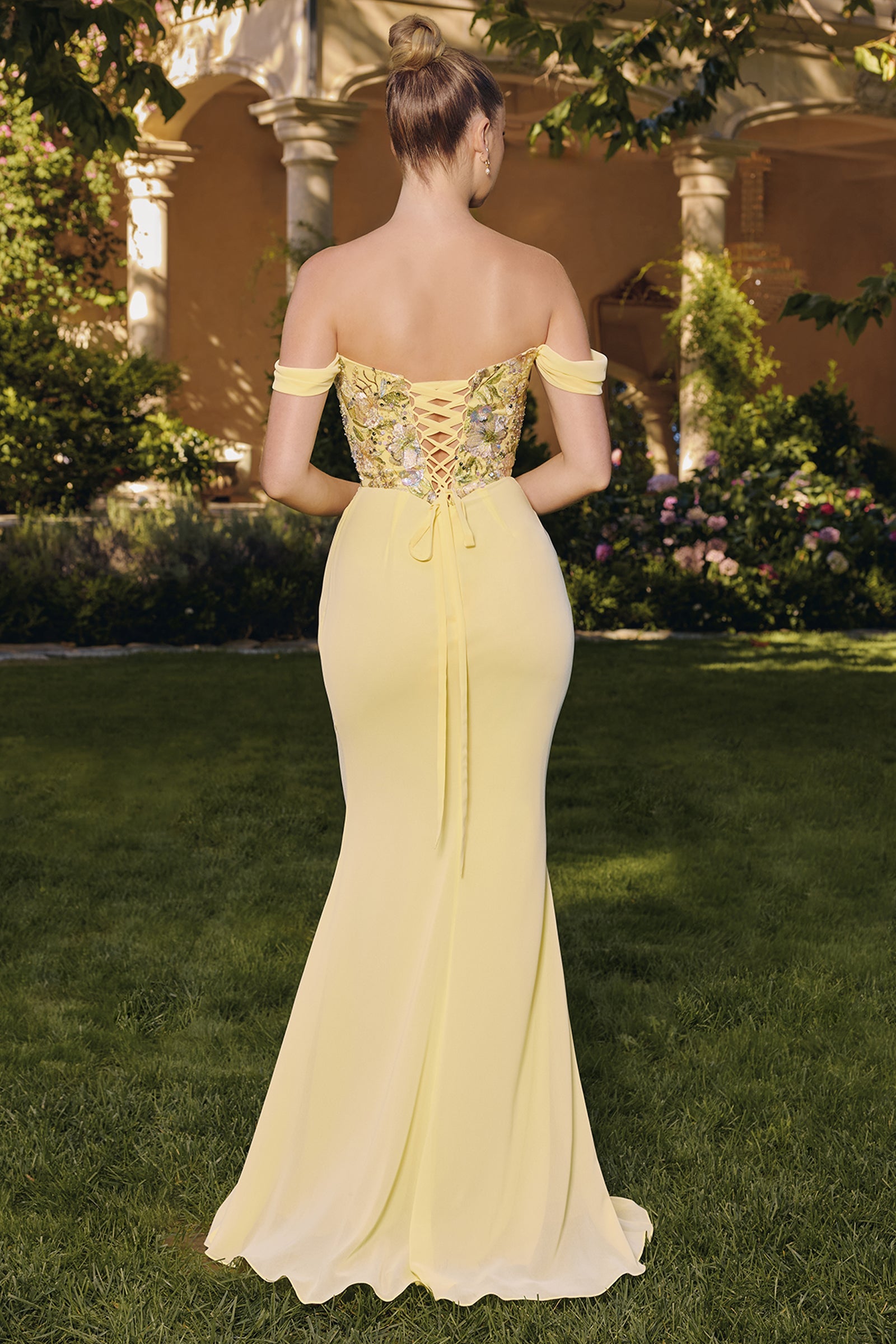 Paulina Gown - Floral Embroidered Chiffon Dress