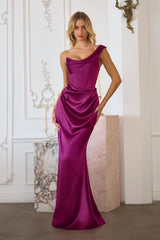Danilynn Gown - One Shoulder Satin Mermaid Dress