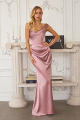 Danilynn Gown - One Shoulder Satin Mermaid Dress