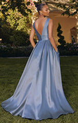 ANDERSYN GOWN - MIKADO SATIN A-LINE DRESS WITH POCKETS
