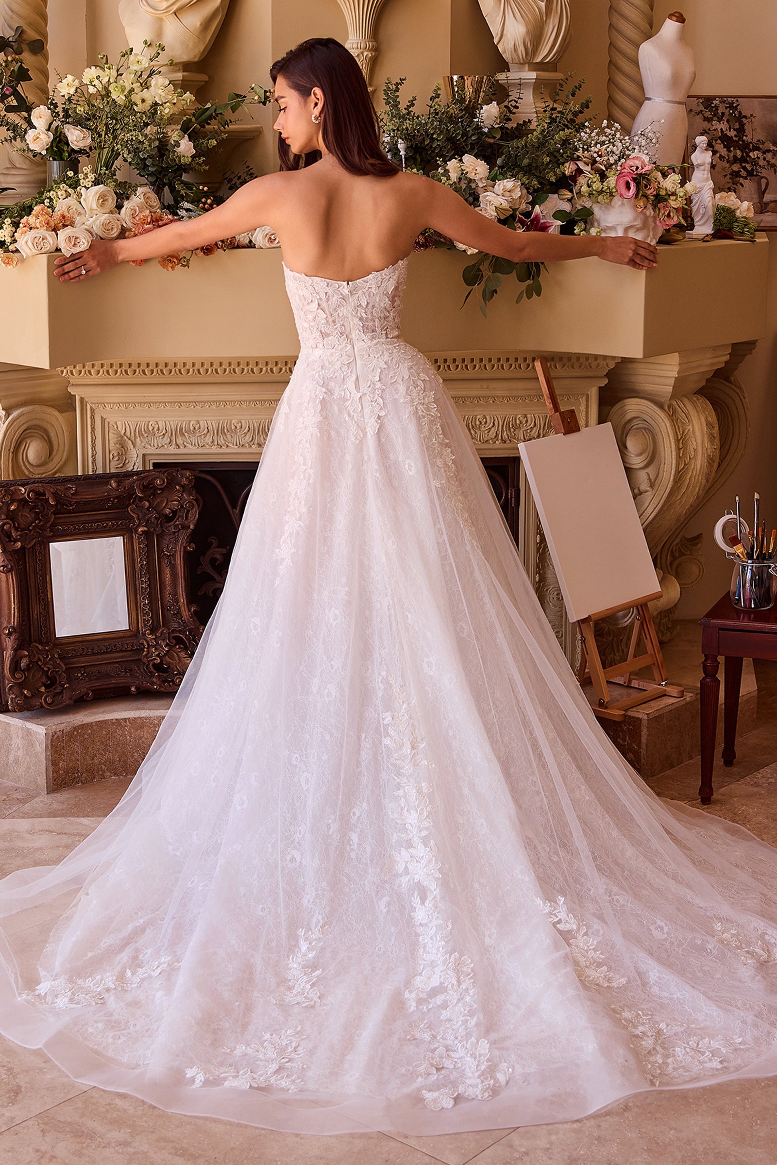 WL052 - Deep Sweetheart Strapless Bridal Ball Gown - Andrea & Leo