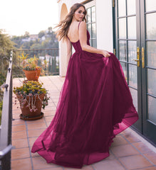 Yasmin Gown - Mulberry - Tulle A-line Dress With Pleated Bodice