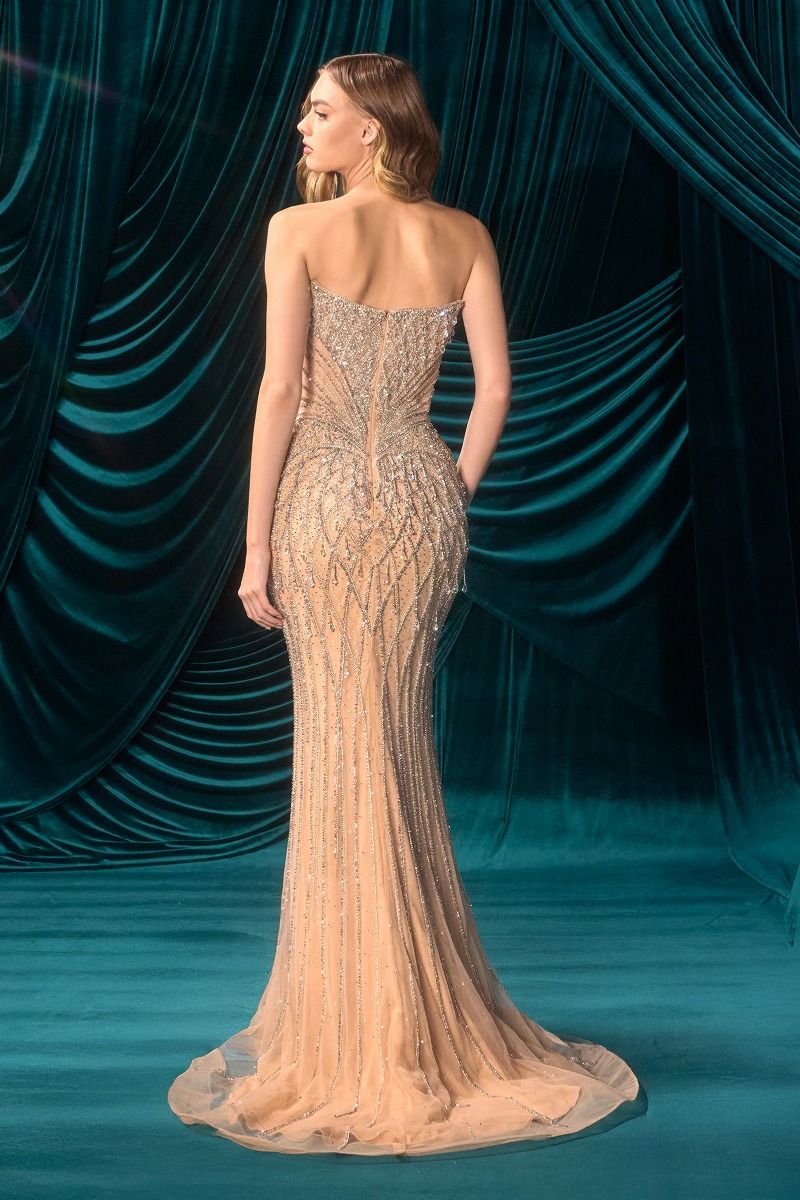 A1503 - Charlotte Chandelier Crystal Mermaid Gown - Andrea & Leo