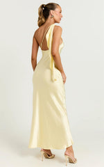 Blaine Maxi Dress - Butter Yellow Satin Slip Dress