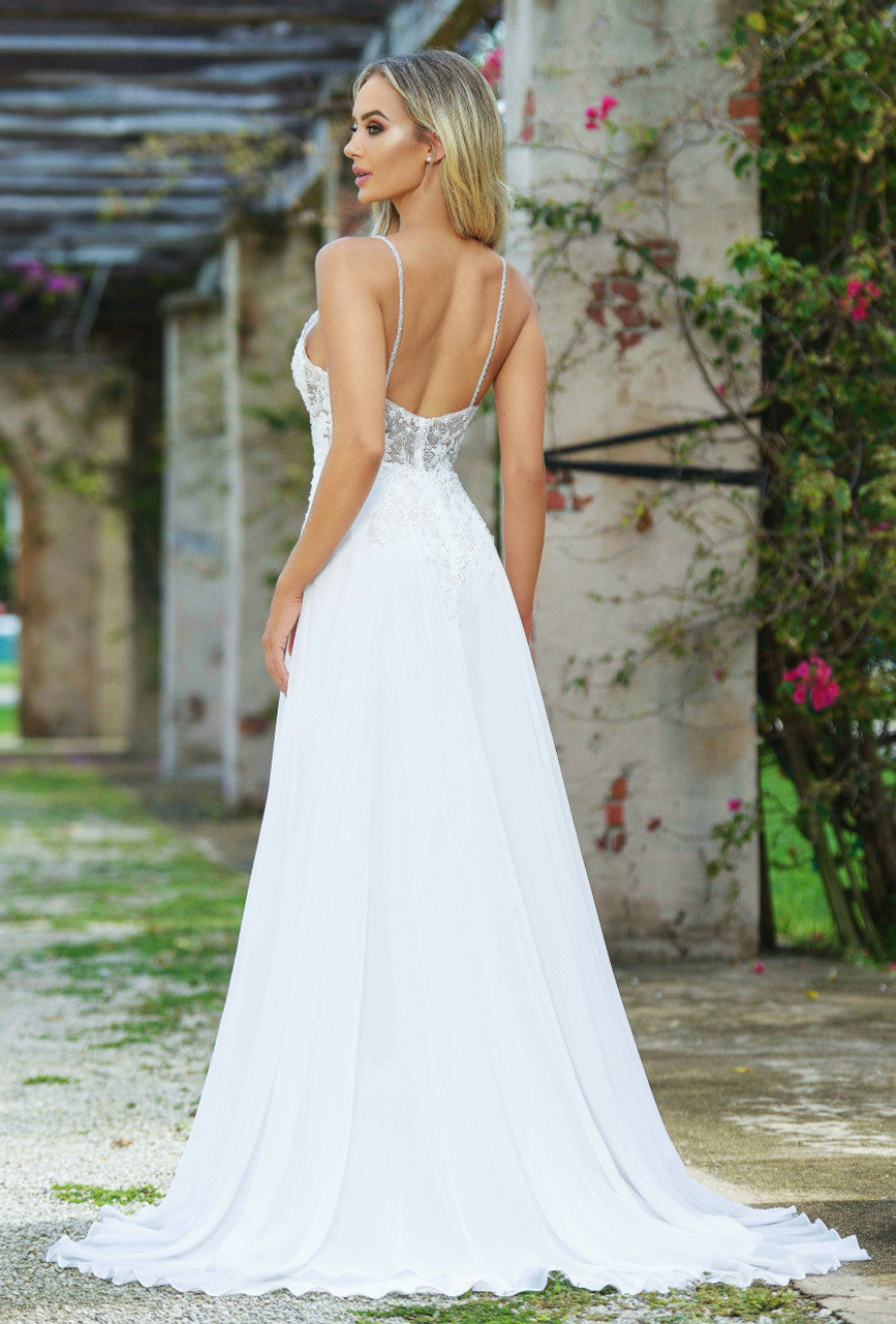 Avianna Gown - Floral Lace A-Line Chiffon Dress