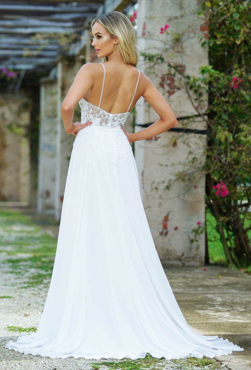 Avianna Gown - Floral Lace A-Line Chiffon Dress