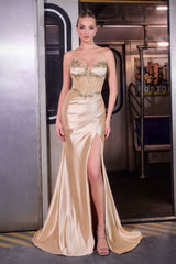 Carissa Gown - Sparkling Strapless Corset Evening Dress