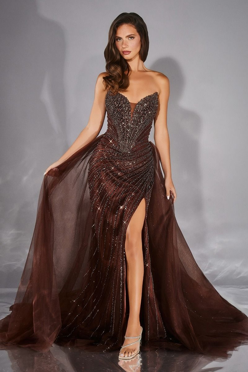 Justice Gown - Strapless Beaded Dress With Overskirt